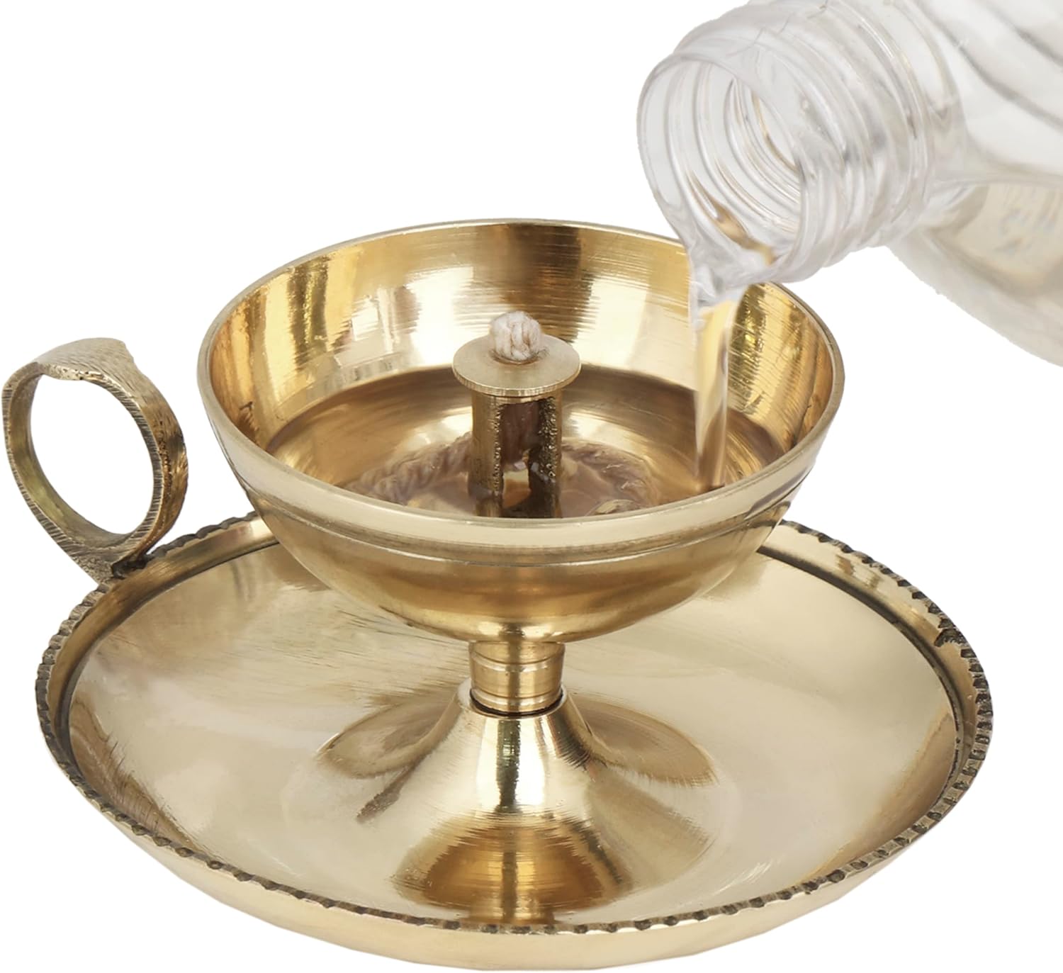 Lampe à ghee en laiton NKlaus – modèle artisanal avec mèche