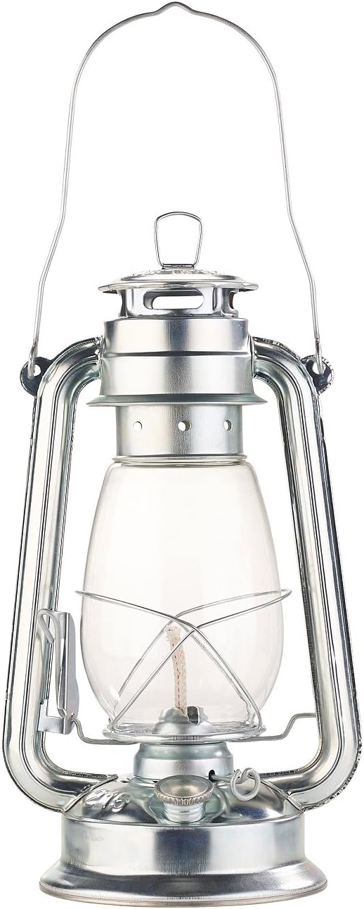 Lampe-tempête rétro Lunartec Amalia 30 cm – aspect zinc