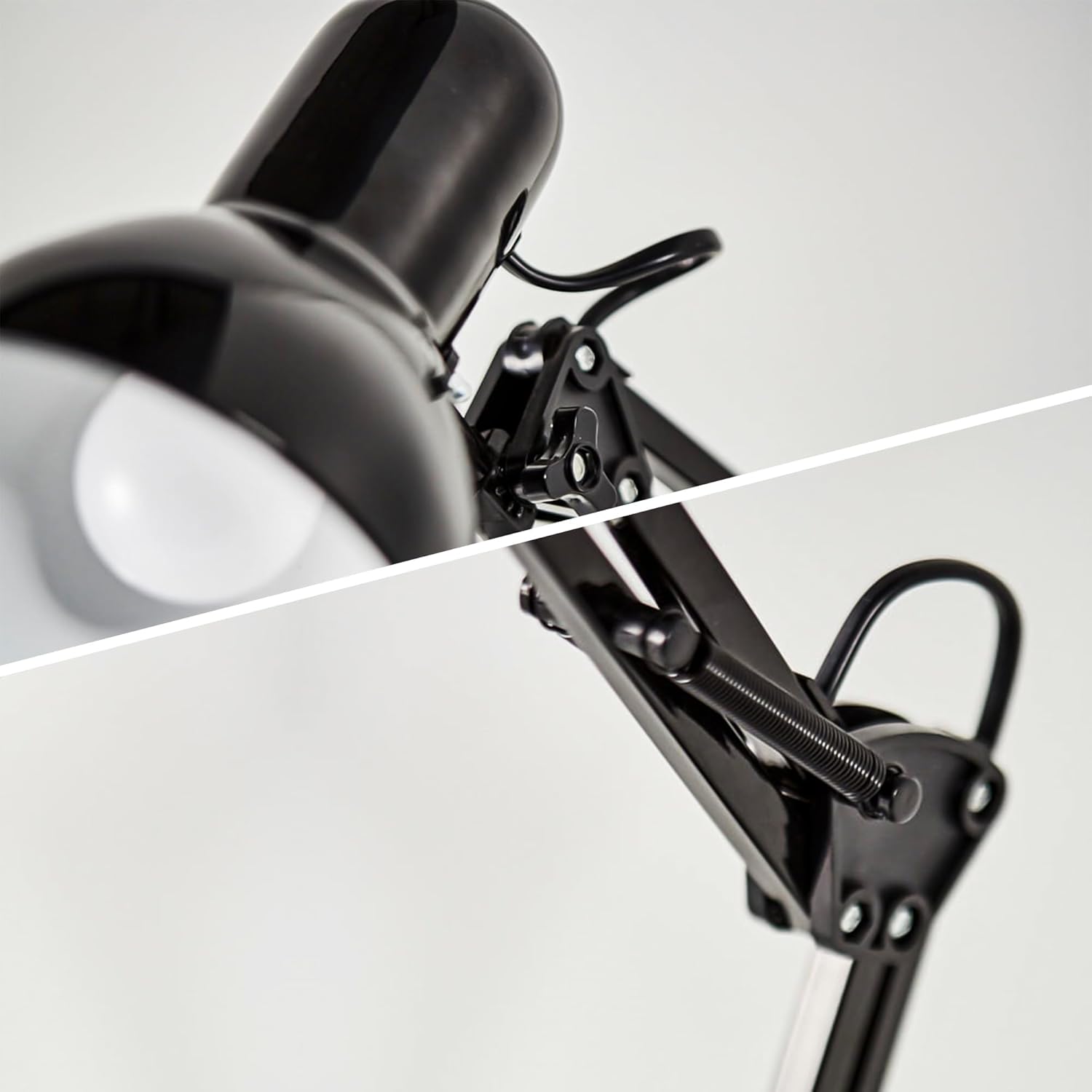 Lampe de bureau orientable B.K.Licht – style rétro E14 noir