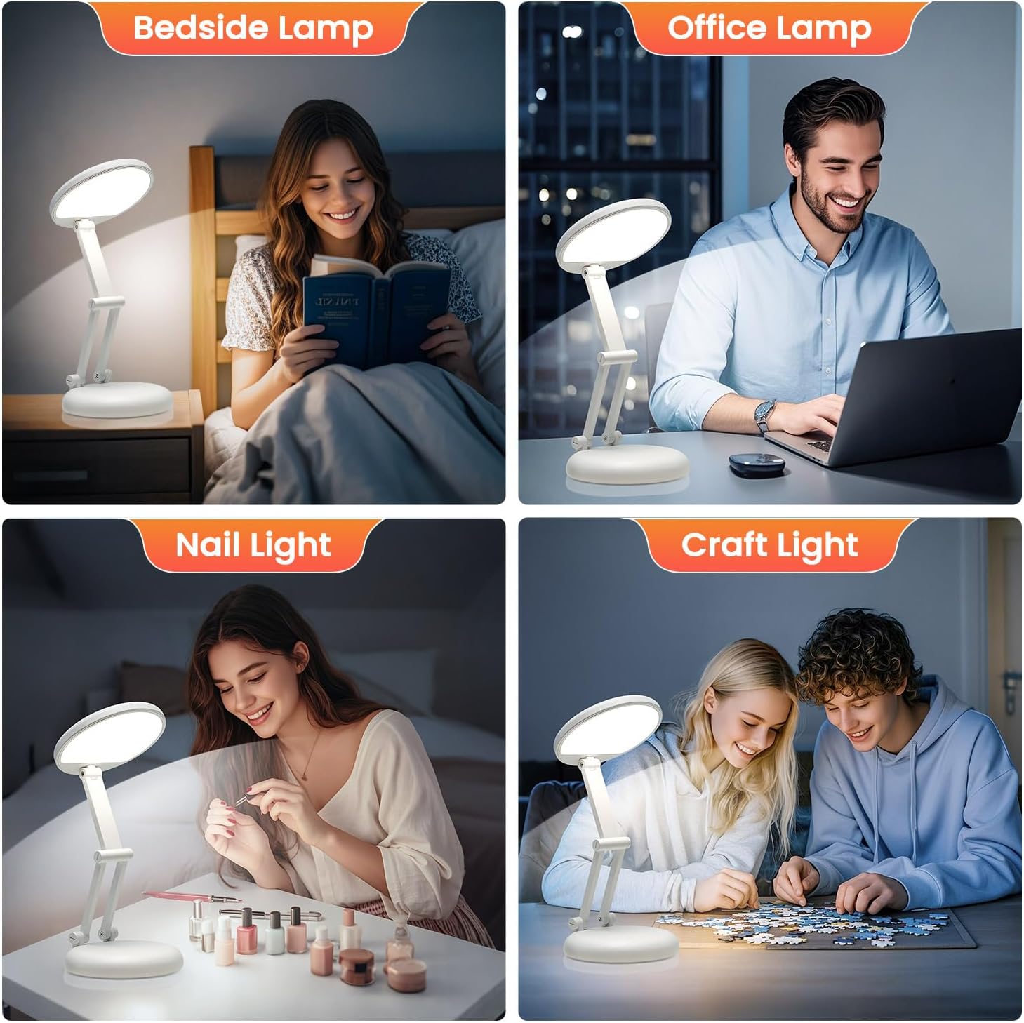 One Fire lampe de bureau LED rechargeable 3600 mAh pliable portable