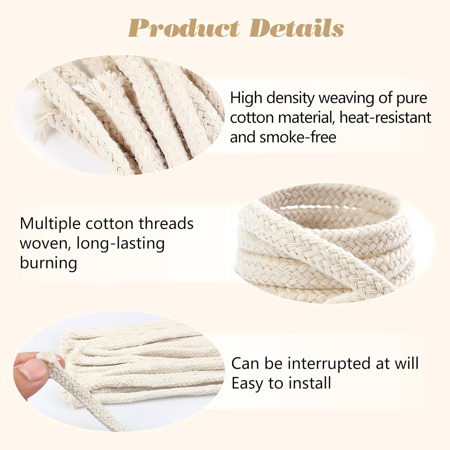 Mèche 6 mm pour lampes à huile – rouleau 6 m découpable