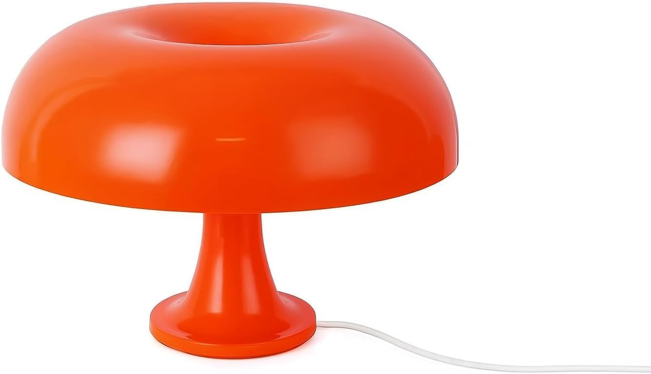 Lampe champignon rétro LED – abat-jour orange laqué USB